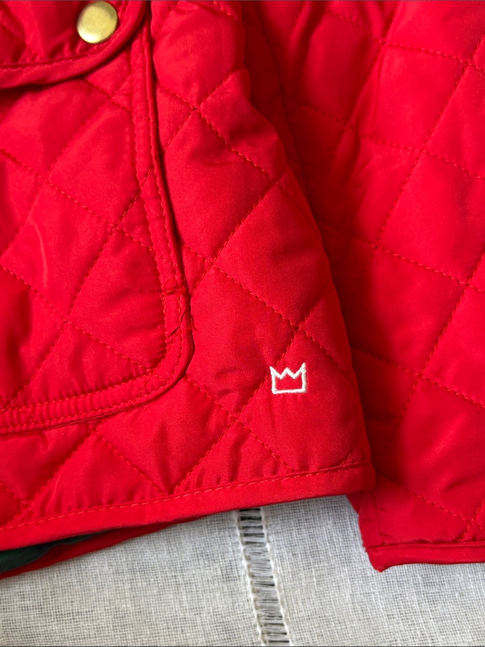 crown & ivy Bright Red Quilted Jacket with Gold-Tone Buttons - Picture 10 of 14